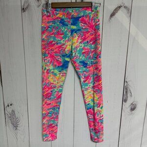 Lilly Pulitzer Girls Leggings XL 12–14 Palm Beach Coral EUC